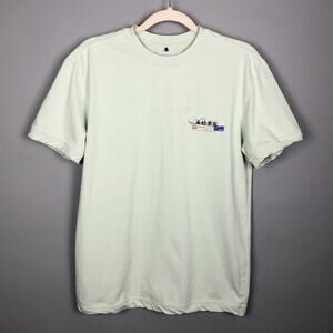 Ader Error Foil Tape Logo T-Shirt SZ A1 Unisex Pastel Green Crew Neck Casual